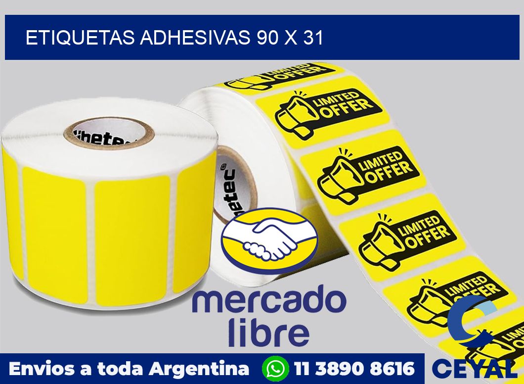 etiquetas adhesivas 90 x 31