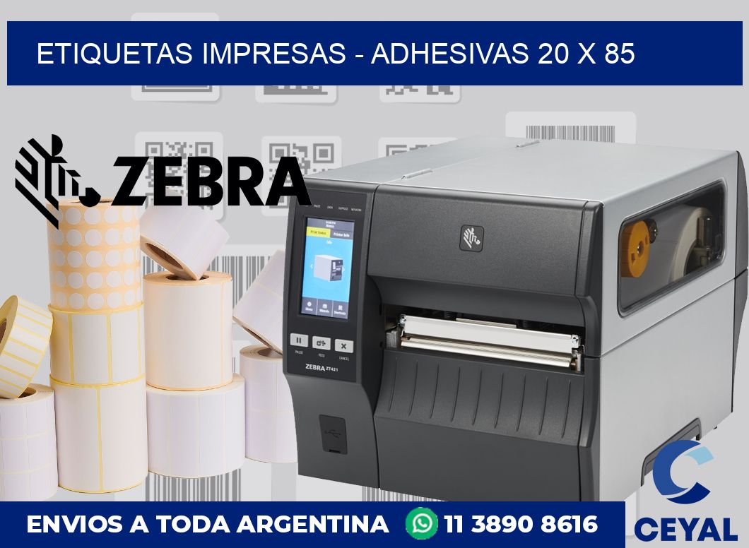 etiquetas impresas – Adhesivas 20 x 85