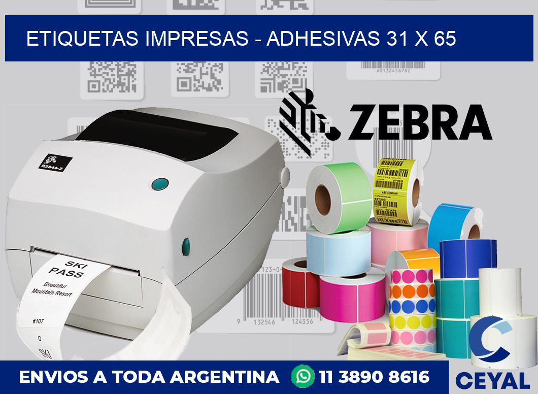 etiquetas impresas – Adhesivas 31 x 65
