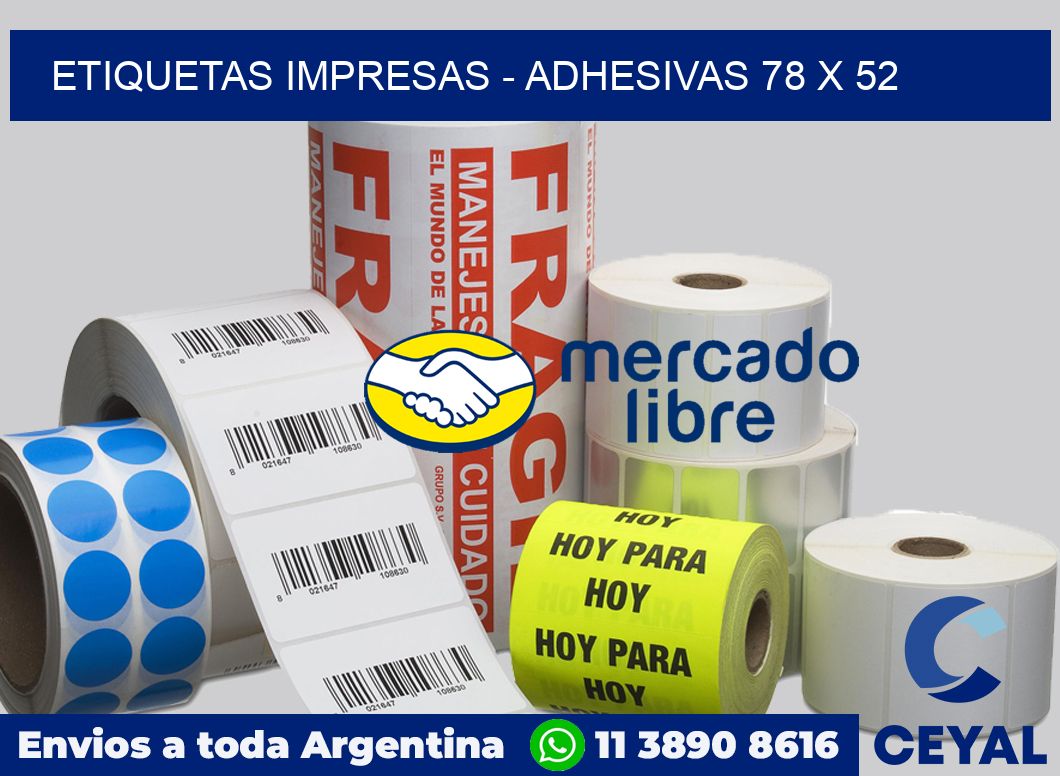 etiquetas impresas – Adhesivas 78 x 52