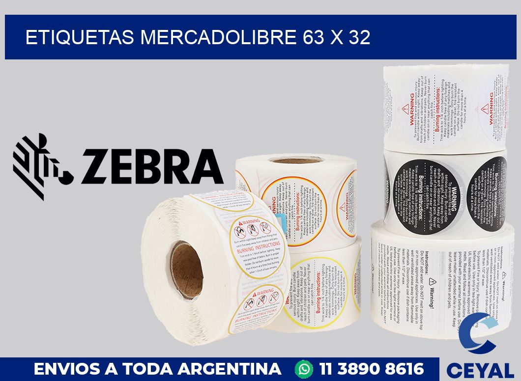 etiquetas mercadolibre 63 x 32