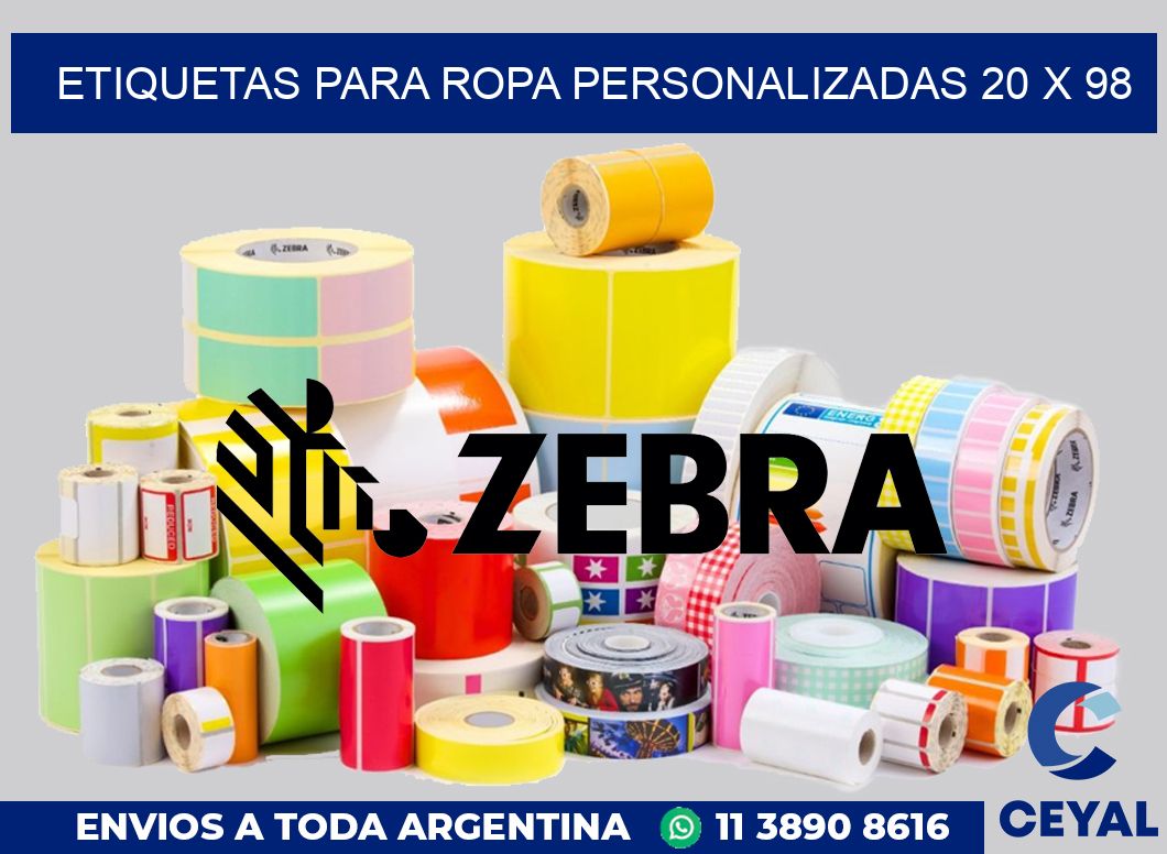 etiquetas para ropa personalizadas 20 x 98