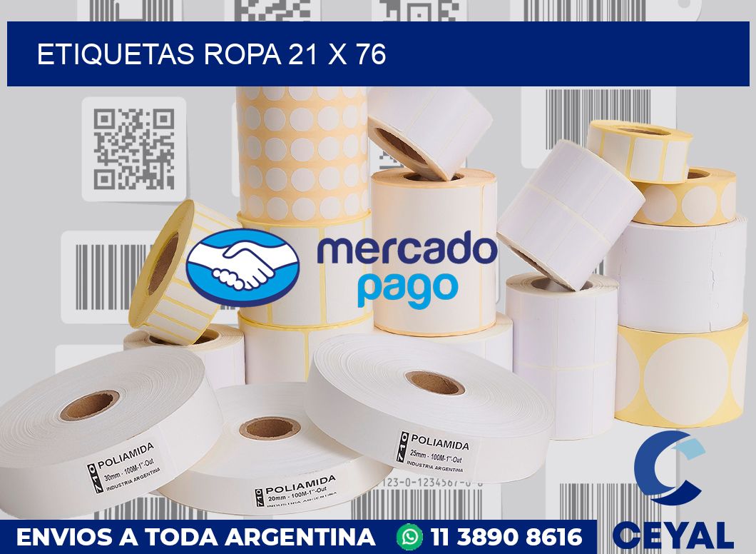 etiquetas ropa 21 x 76