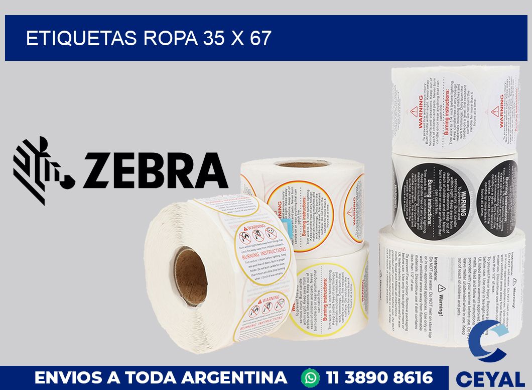 etiquetas ropa 35 x 67