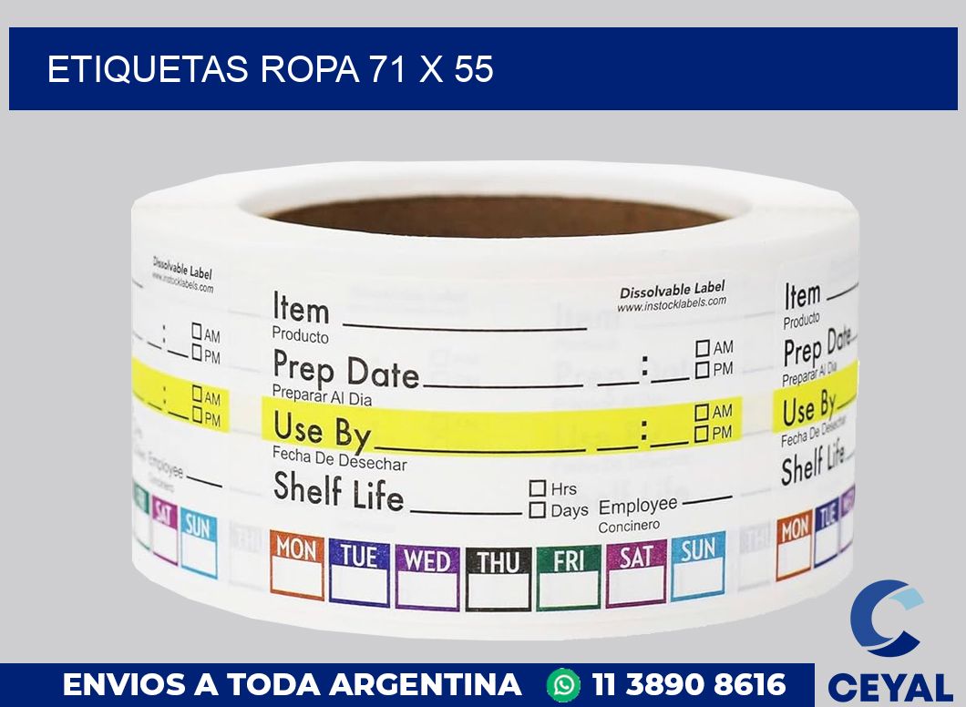 etiquetas ropa 71 x 55