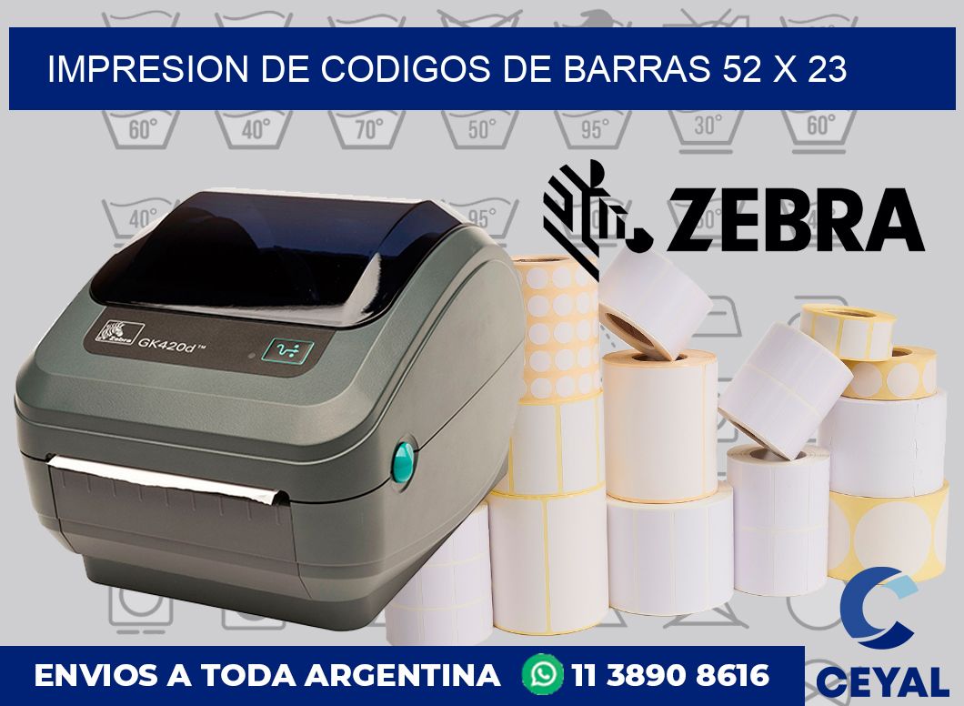 impresion de codigos de barras 52 x 23