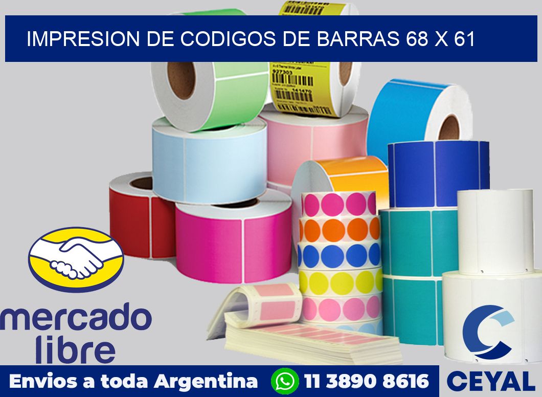impresion de codigos de barras 68 x 61