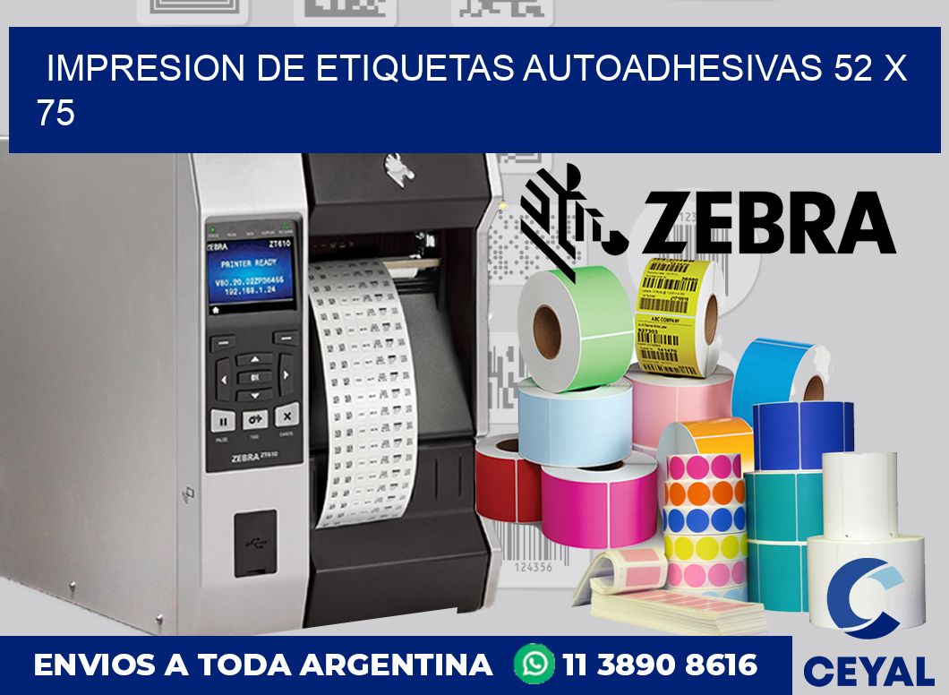 impresion de etiquetas autoadhesivas 52 x 75