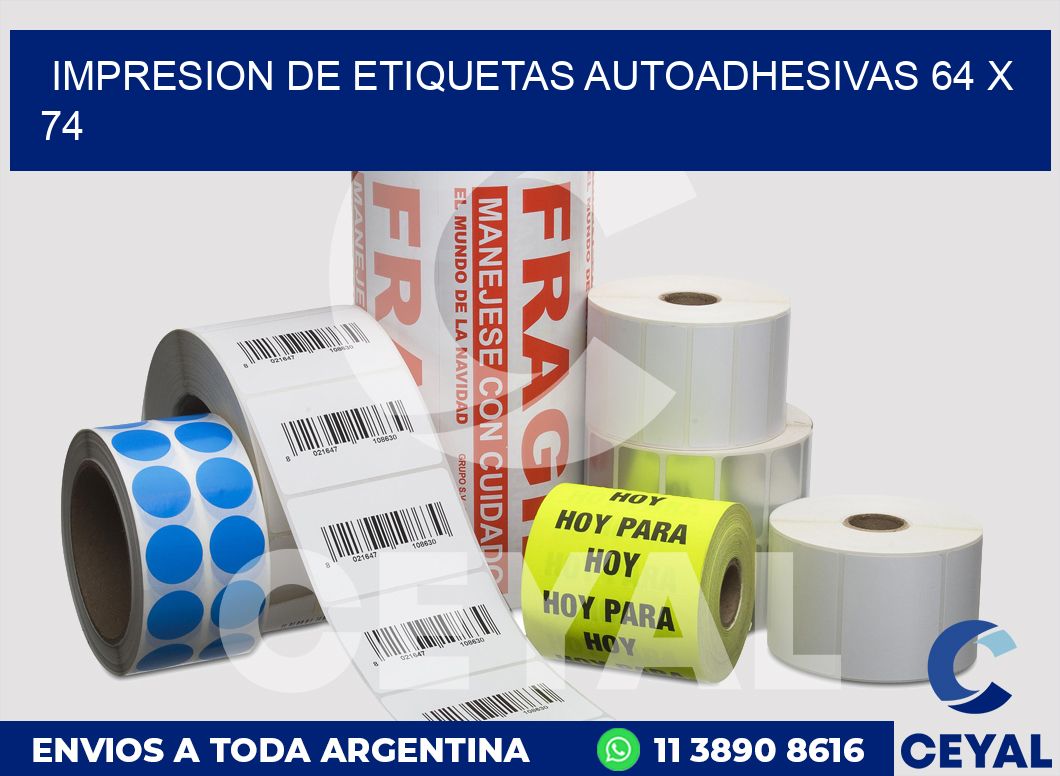 impresion de etiquetas autoadhesivas 64 x 74