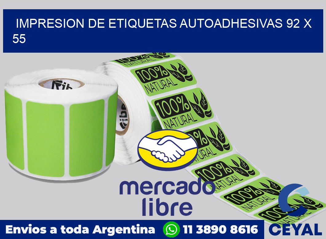impresion de etiquetas autoadhesivas 92 x 55