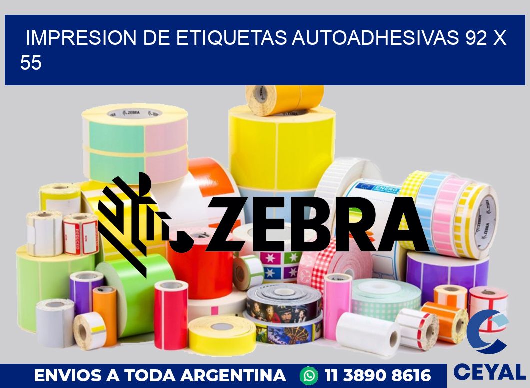 impresion de etiquetas autoadhesivas 92 x 55