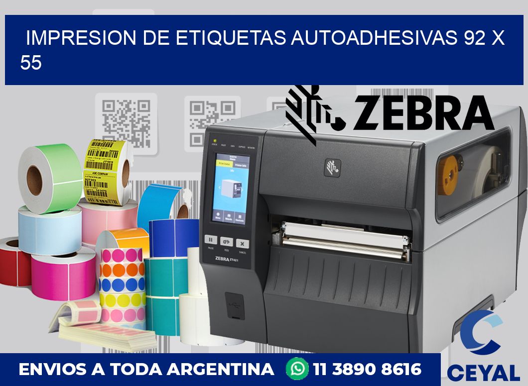 impresion de etiquetas autoadhesivas 92 x 55