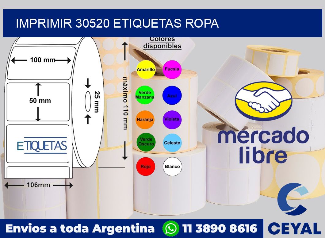 imprimir 30520 etiquetas ropa