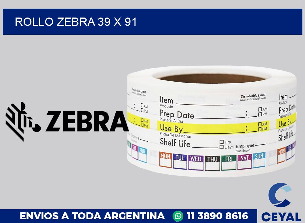 rollo zebra 39 x 91