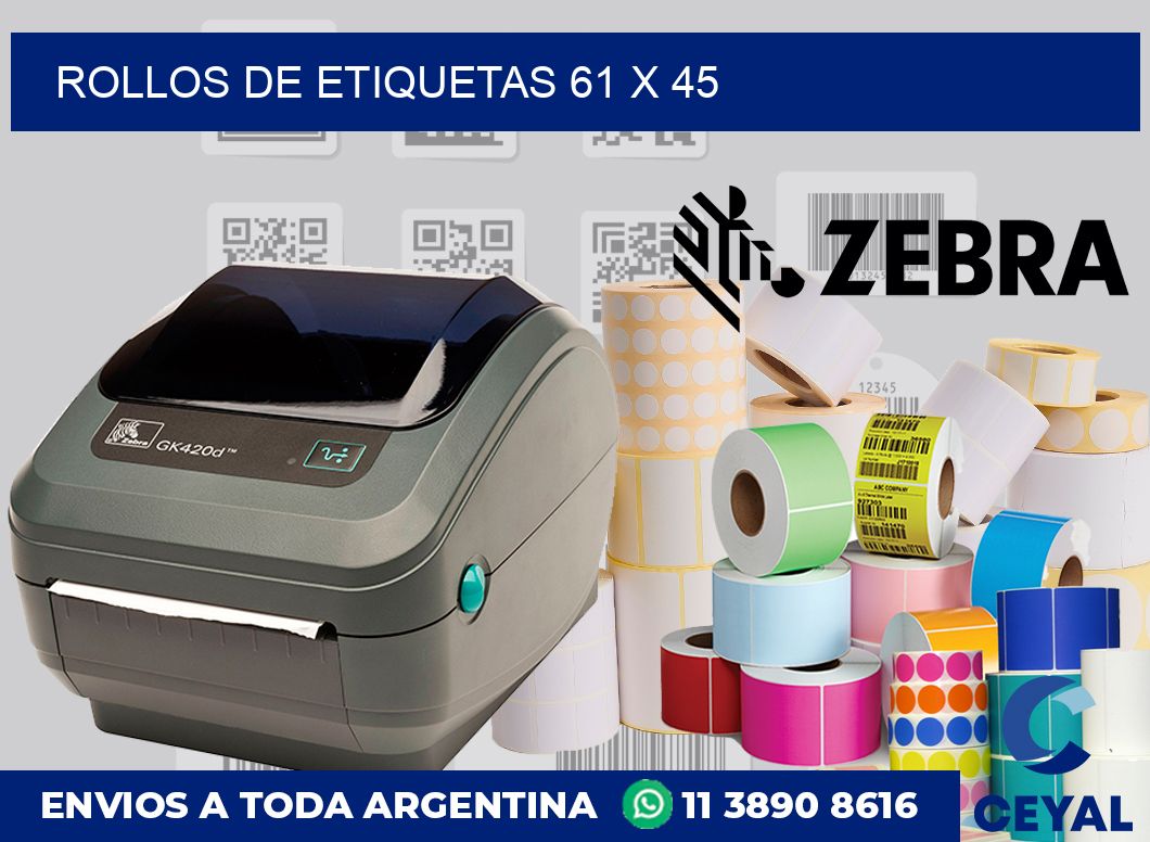 rollos de etiquetas 61 x 45