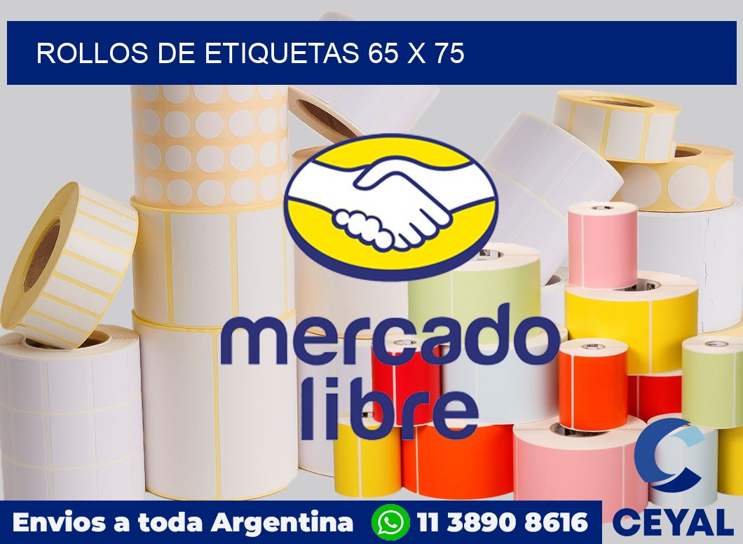 rollos de etiquetas 65 x 75