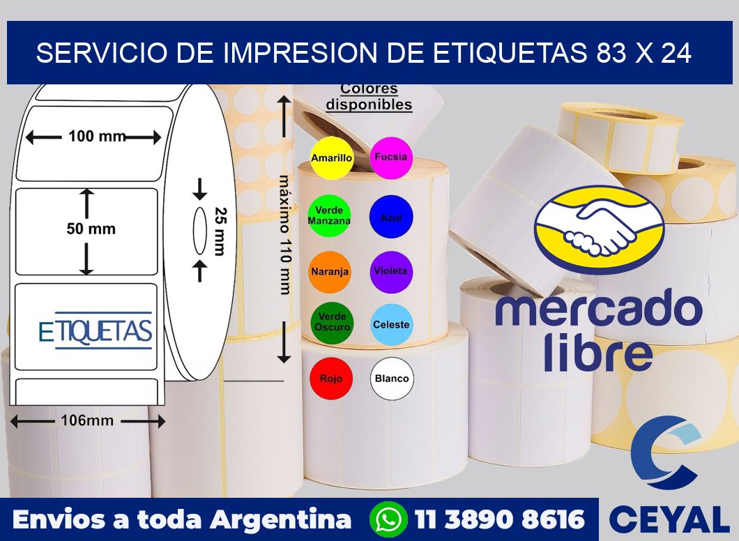 servicio de impresion de etiquetas 83 x 24