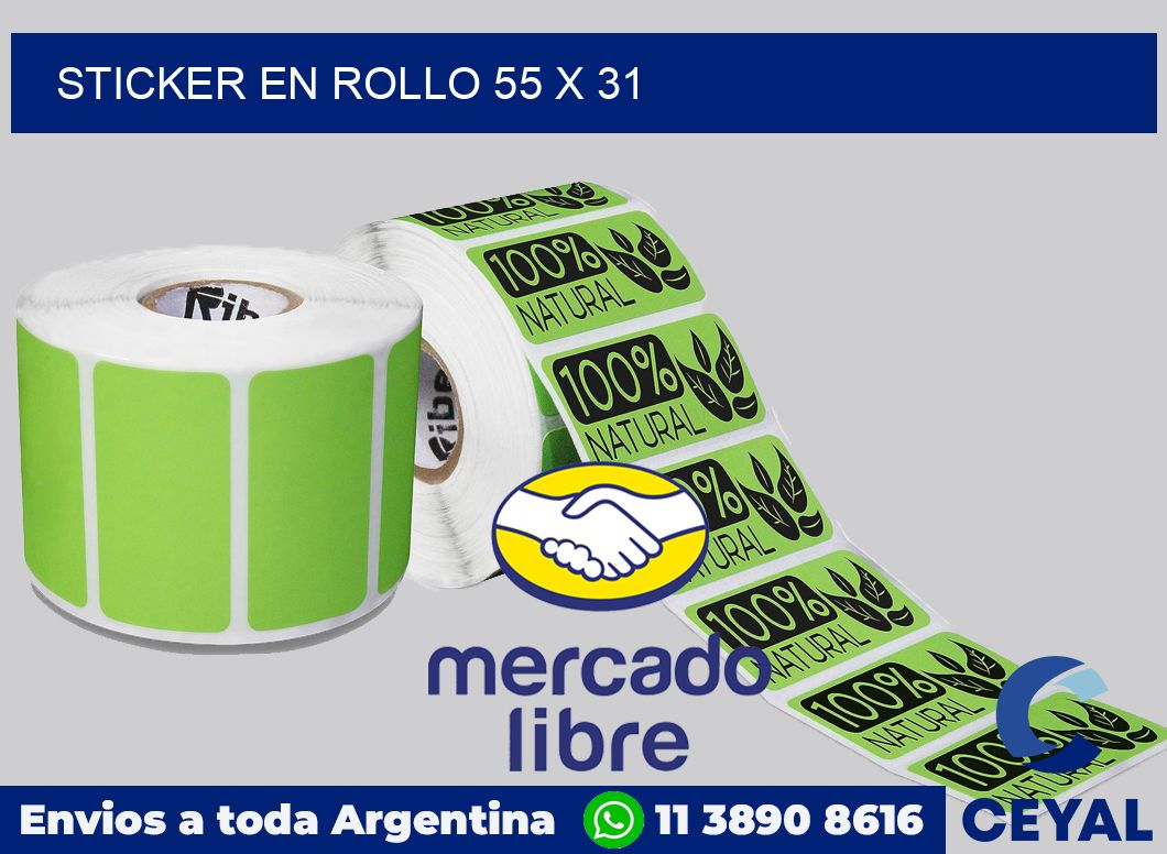 sticker en rollo 55 x 31
