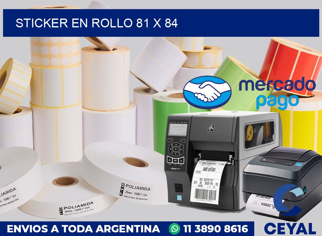 sticker en rollo 81 x 84