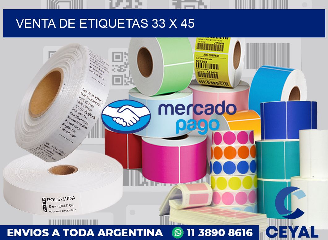 venta de etiquetas 33 x 45