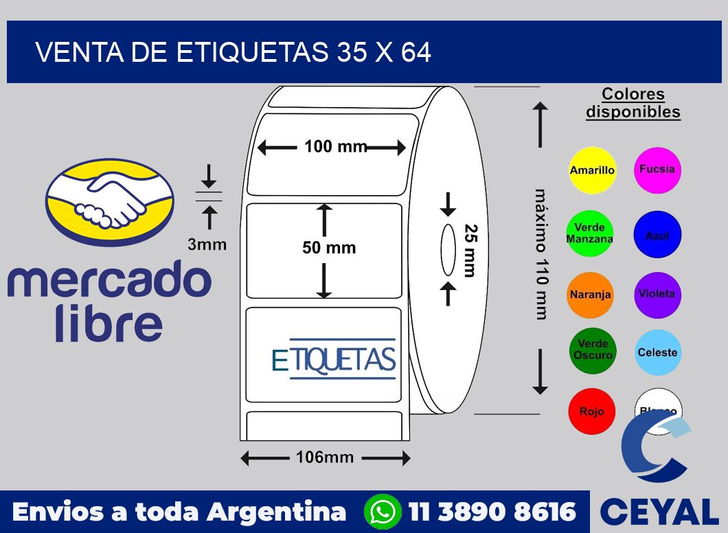 venta de etiquetas 35 x 64