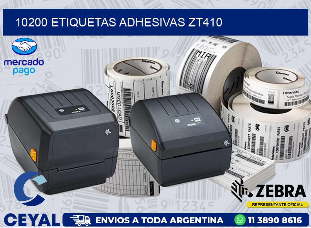 10200 ETIQUETAS ADHESIVAS ZT410