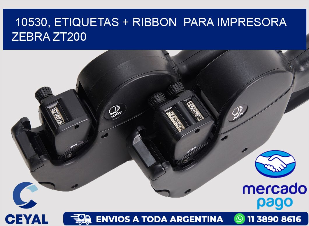 10530, etiquetas + ribbon  para impresora zebra ZT200