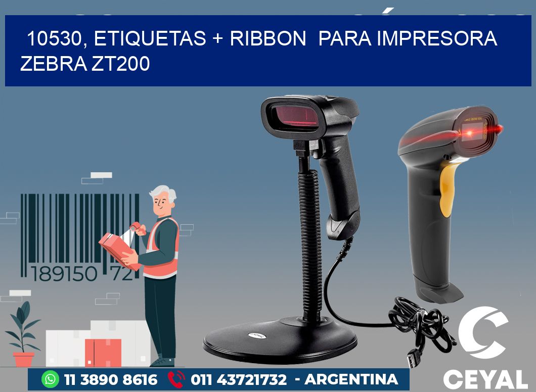 10530, etiquetas + ribbon  para impresora zebra ZT200