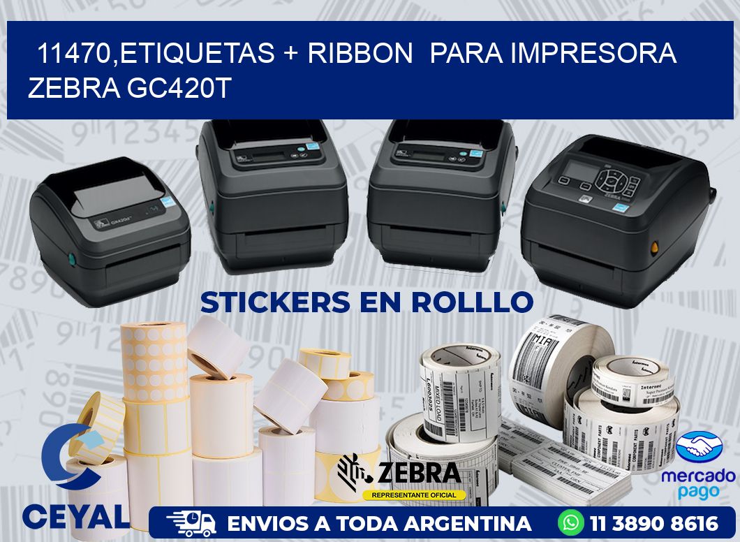11470,etiquetas + ribbon  para impresora zebra GC420T