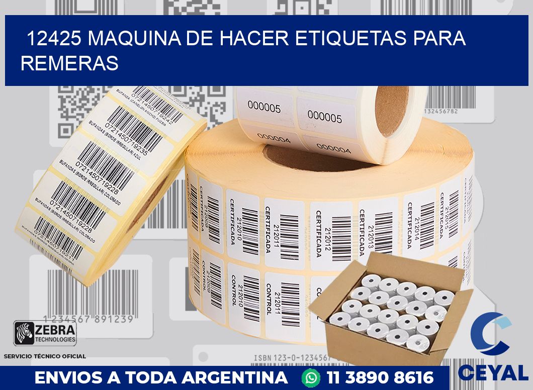12425 MAQUINA DE HACER ETIQUETAS PARA REMERAS