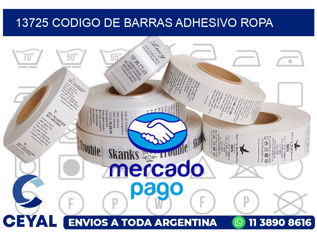 13725 CODIGO DE BARRAS ADHESIVO ROPA