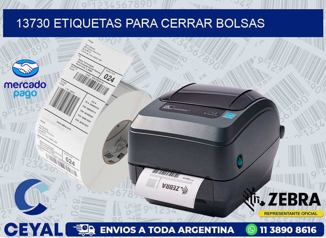 13730 ETIQUETAS PARA CERRAR BOLSAS