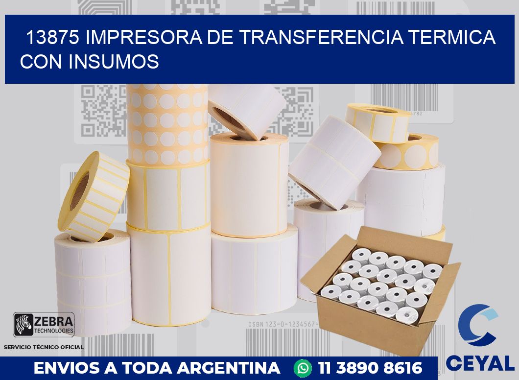 13875 IMPRESORA DE TRANSFERENCIA TERMICA CON INSUMOS