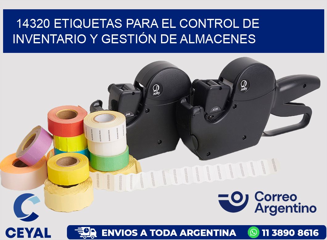 14320 ETIQUETAS PARA EL CONTROL DE INVENTARIO Y GESTIÓN DE ALMACENES