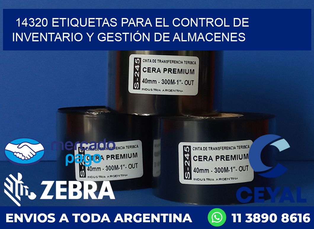 14320 ETIQUETAS PARA EL CONTROL DE INVENTARIO Y GESTIÓN DE ALMACENES