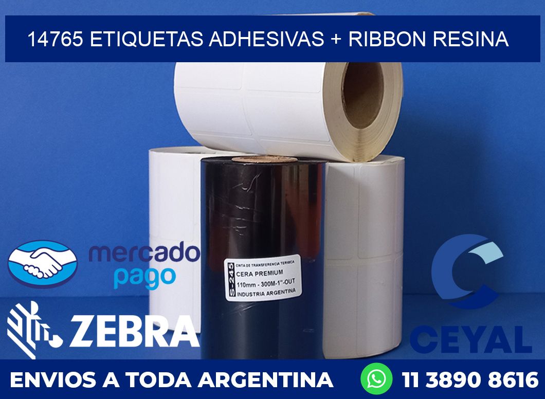 14765 ETIQUETAS ADHESIVAS + RIBBON RESINA