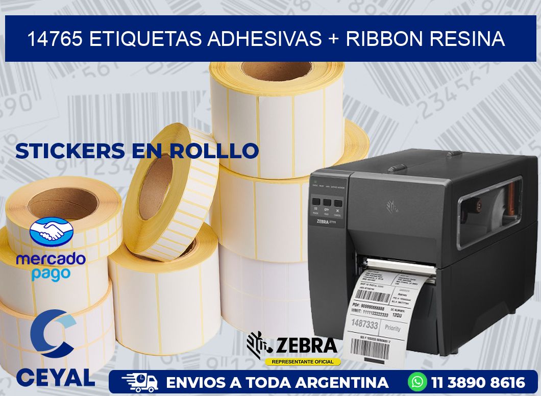 14765 ETIQUETAS ADHESIVAS + RIBBON RESINA