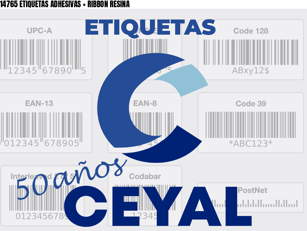 14765 ETIQUETAS ADHESIVAS + RIBBON RESINA