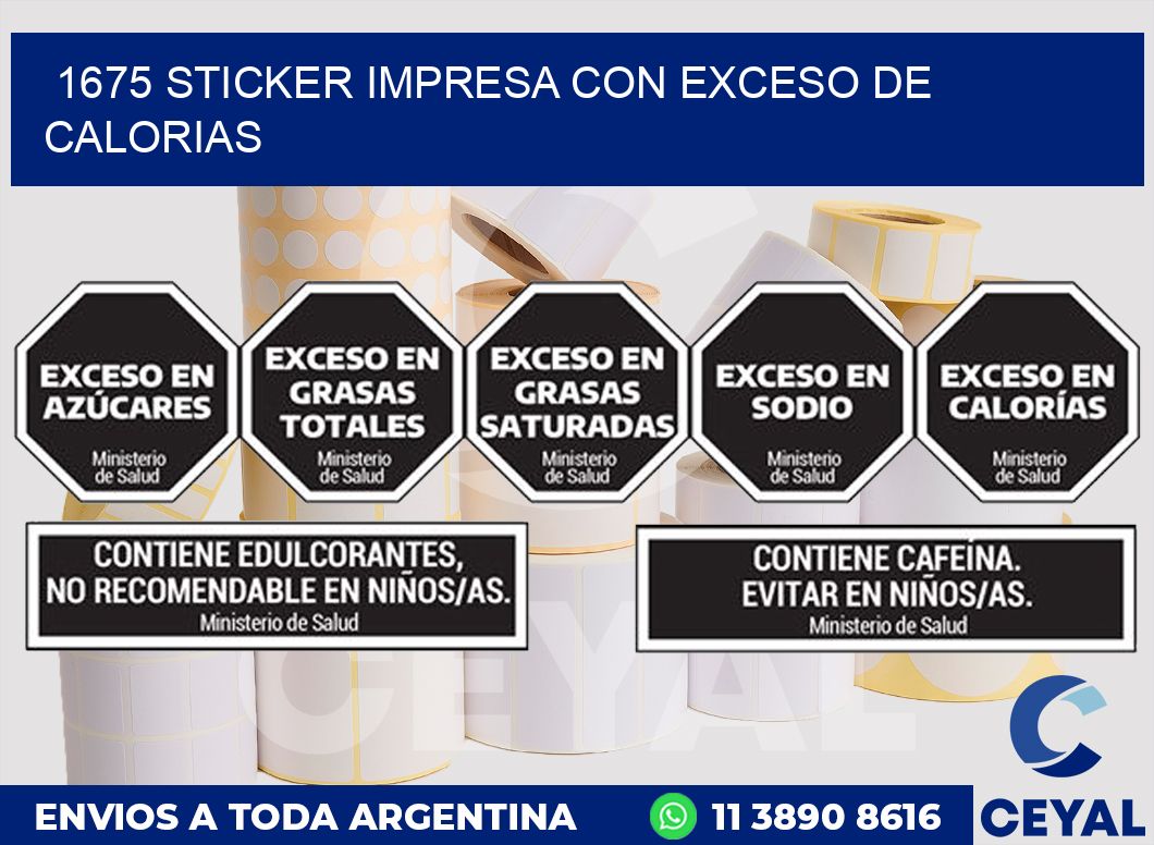 1675 STICKER IMPRESA CON EXCESO DE CALORIAS