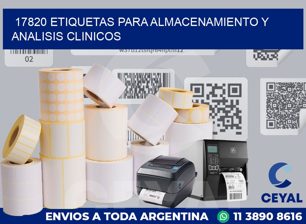 17820 ETIQUETAS PARA ALMACENAMIENTO Y ANALISIS CLINICOS