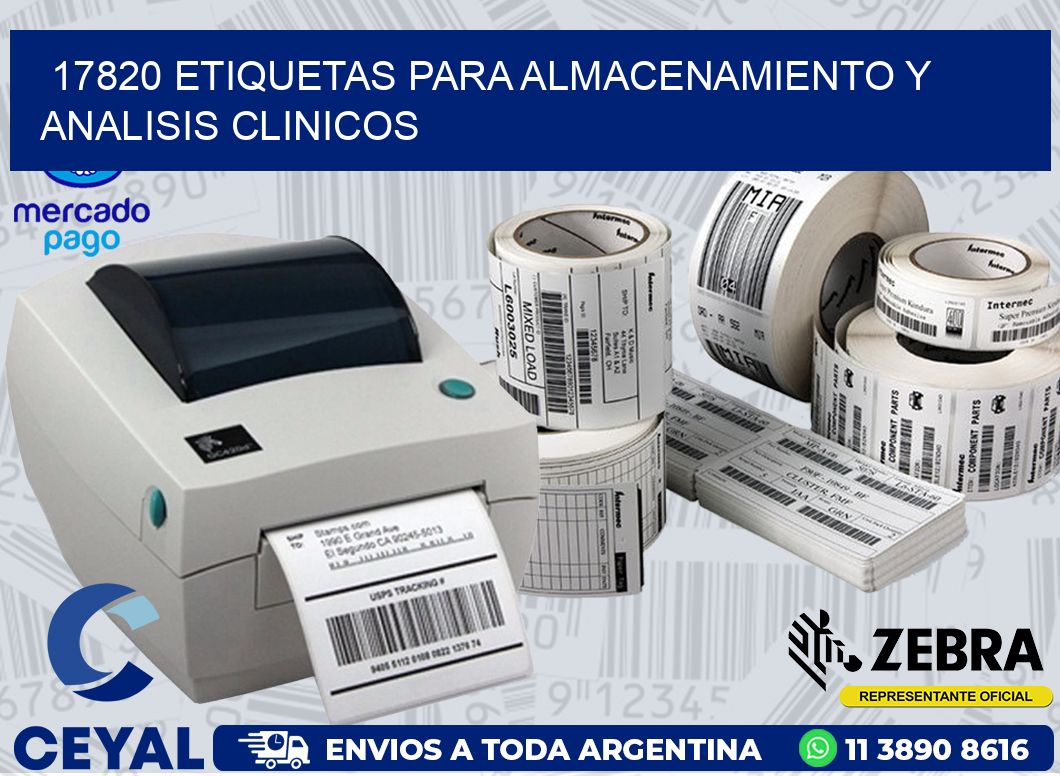 17820 ETIQUETAS PARA ALMACENAMIENTO Y ANALISIS CLINICOS