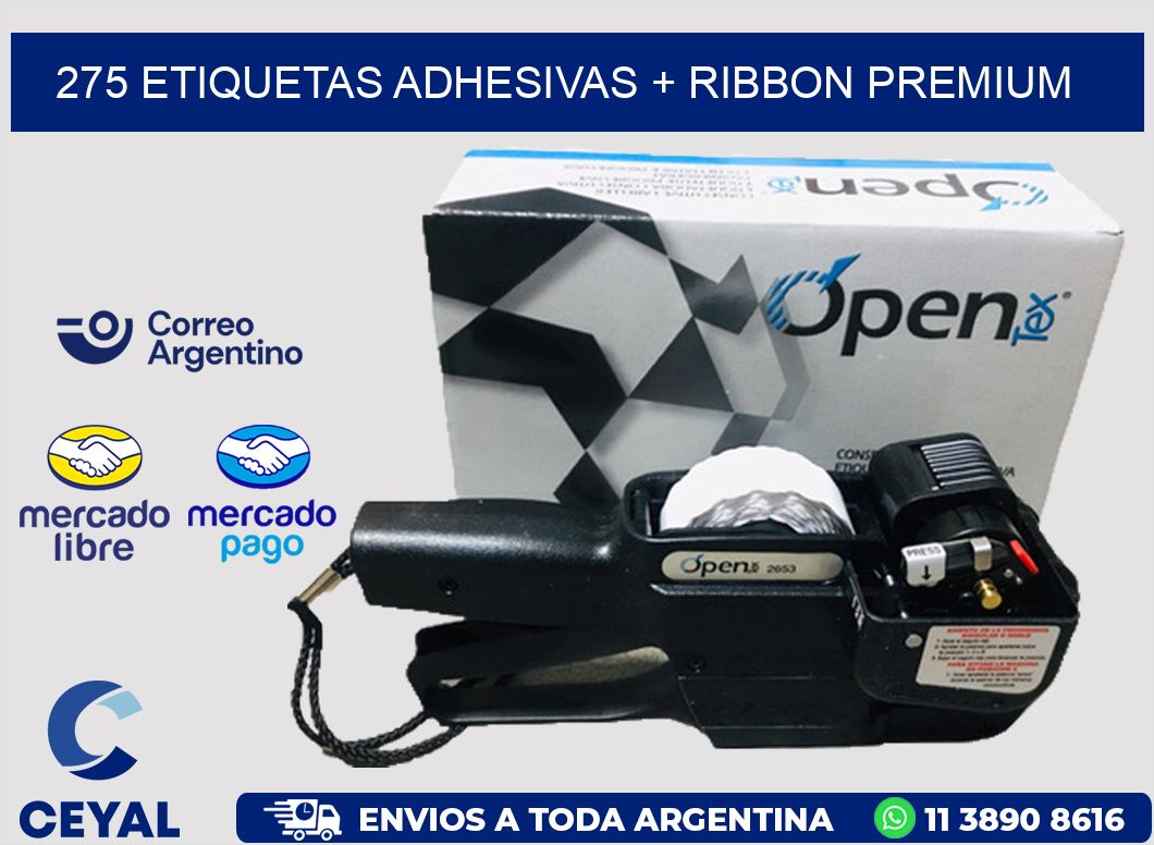 275 ETIQUETAS ADHESIVAS + RIBBON PREMIUM