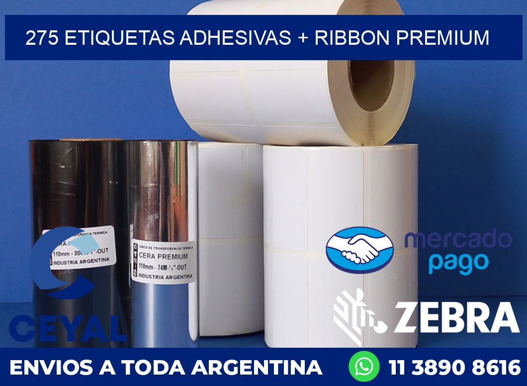 275 ETIQUETAS ADHESIVAS + RIBBON PREMIUM