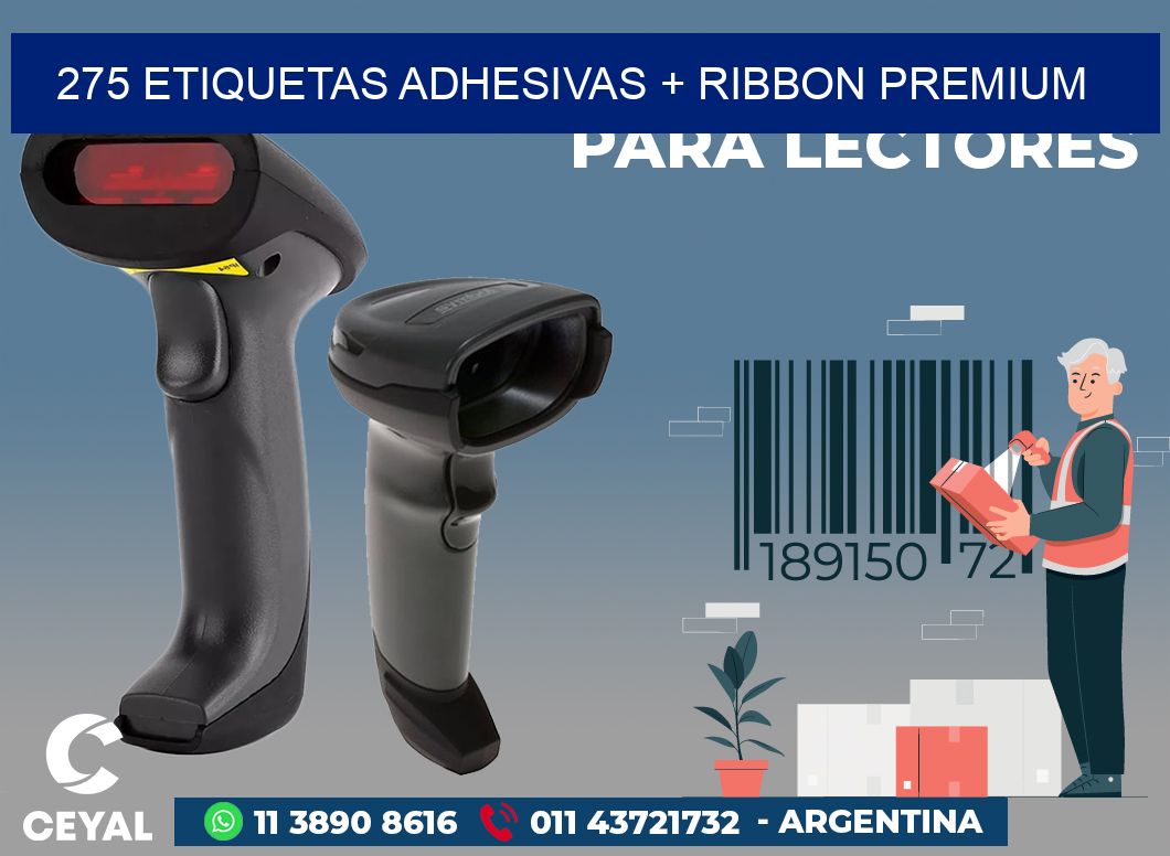275 ETIQUETAS ADHESIVAS + RIBBON PREMIUM