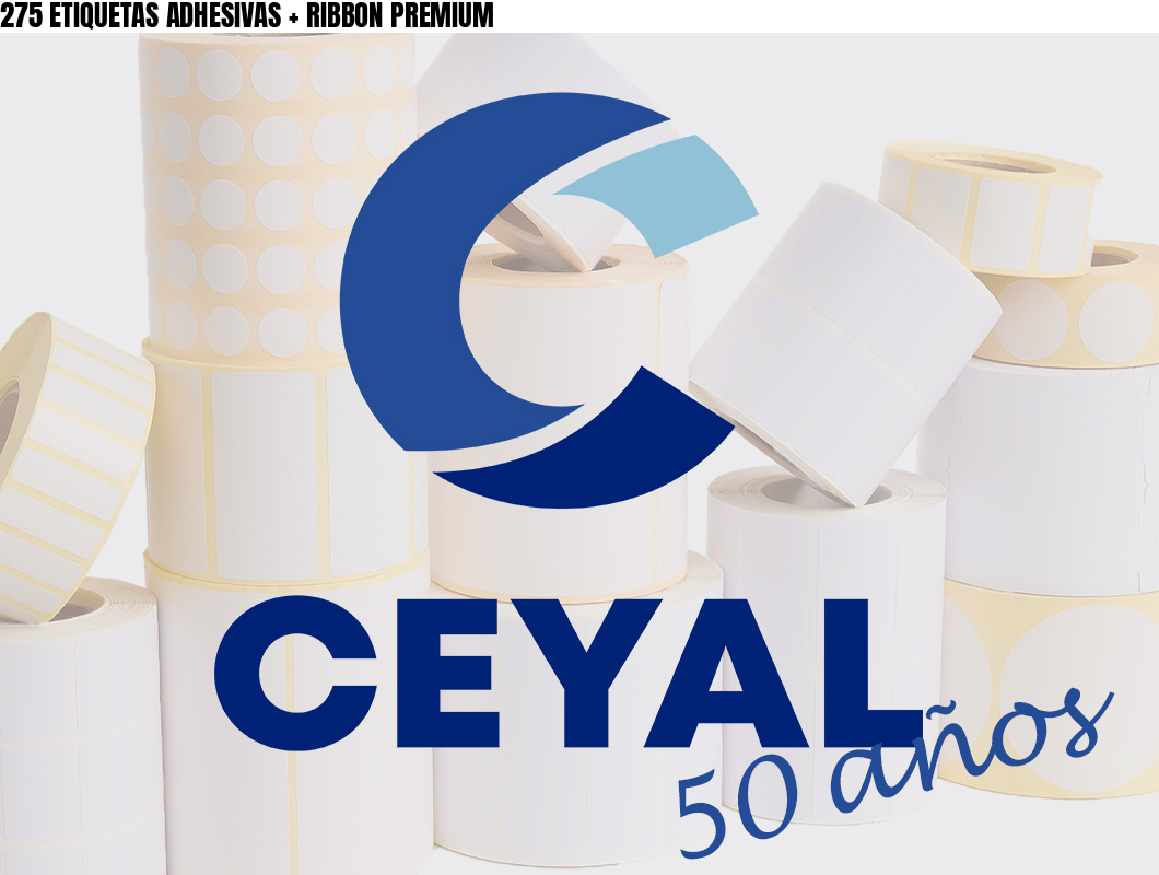 275 ETIQUETAS ADHESIVAS + RIBBON PREMIUM