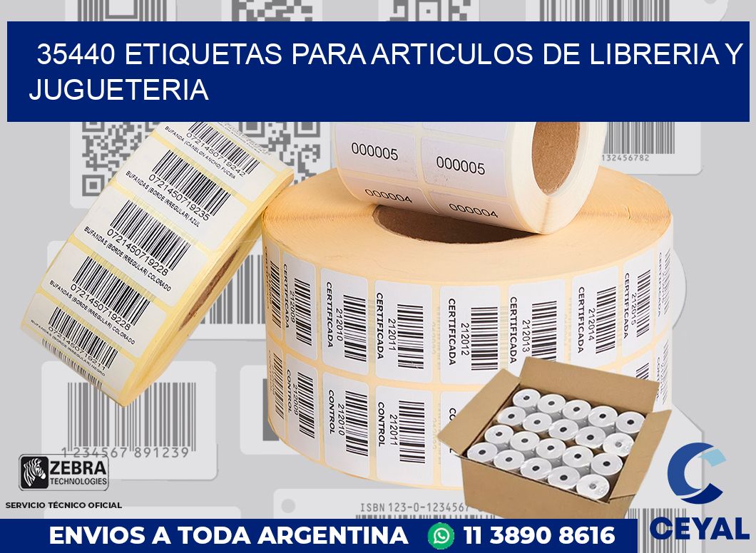 35440 ETIQUETAS PARA ARTICULOS DE LIBRERIA Y JUGUETERIA