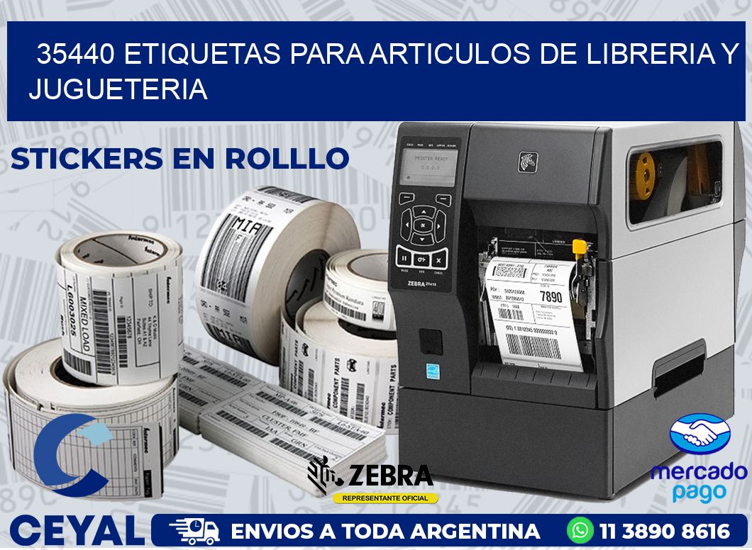 35440 ETIQUETAS PARA ARTICULOS DE LIBRERIA Y JUGUETERIA