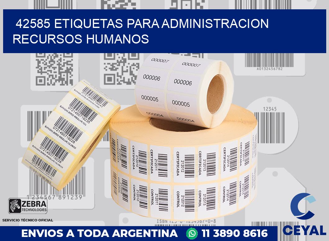 42585 ETIQUETAS PARA ADMINISTRACION RECURSOS HUMANOS