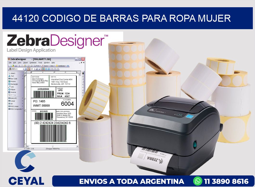 44120 CODIGO DE BARRAS PARA ROPA MUJER