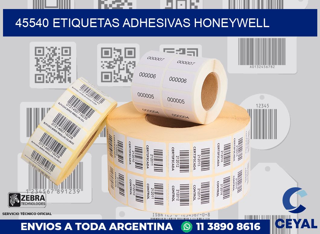 45540 ETIQUETAS ADHESIVAS HONEYWELL
